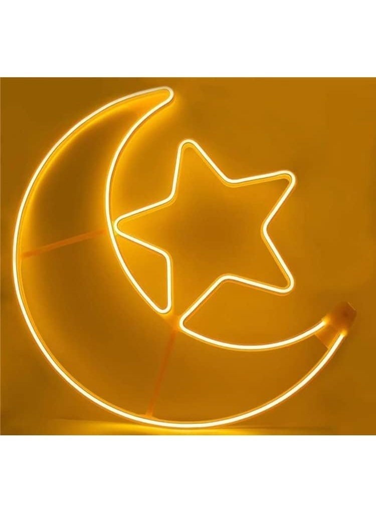 Hilal Moon Star, Ramadan Moon Star Lamp Suitable for Living Room, Bedroom and Outdoor, Balcony, For Eid Ramadan Warm White - Image 4